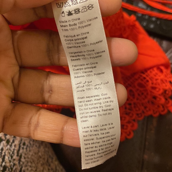 NWOT CITY CHIC PLUS SIZE ORANGE OF THE SHOULDER RUFFLED BOHO WITH NICE DETAILS - Picture 11 of 11